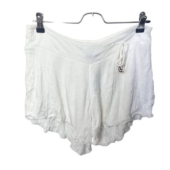 Letarte White Cover-up Drawstring Shorts Women’s Sz Small Beach Pool Vacation - Picture 1 of 5